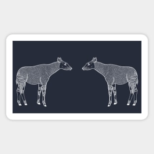 Zebra Giraffes or Okapis in Love - African animal design Sticker